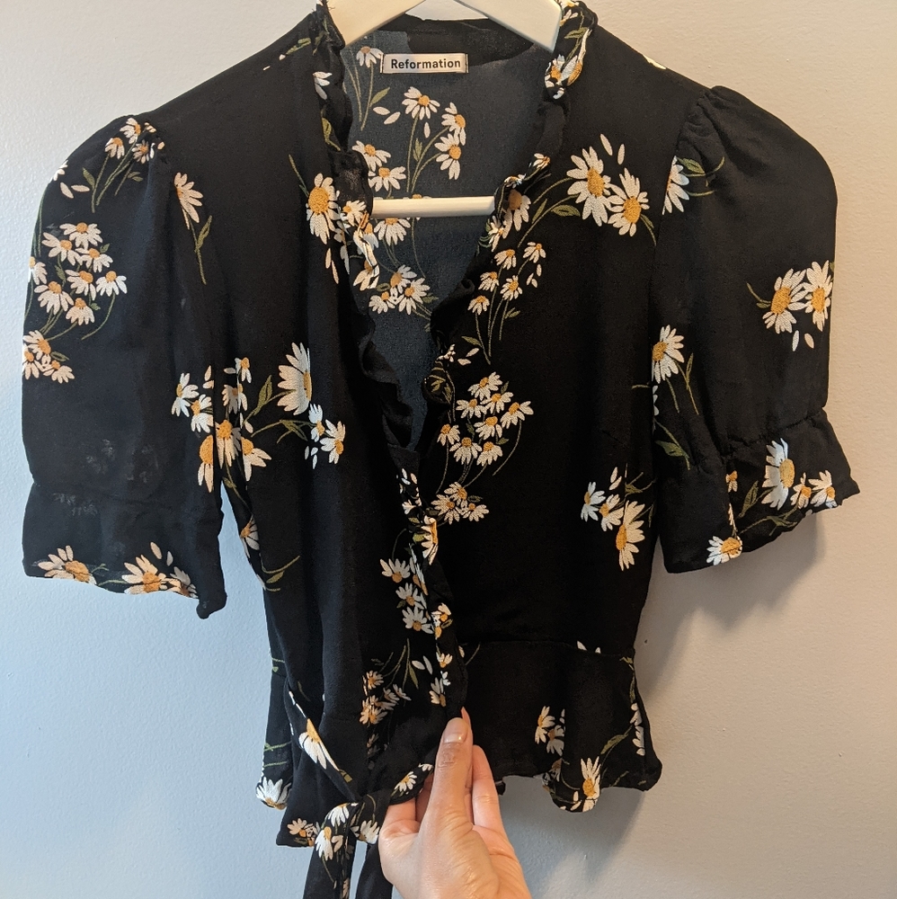 Reformation Caprice Top in Starling